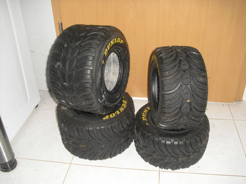 Použité závodní pneumatiky na motokáry, Kart, Dunlop,Vega, Brigestone, Mojo, Ceny od 90Kč/kus.
